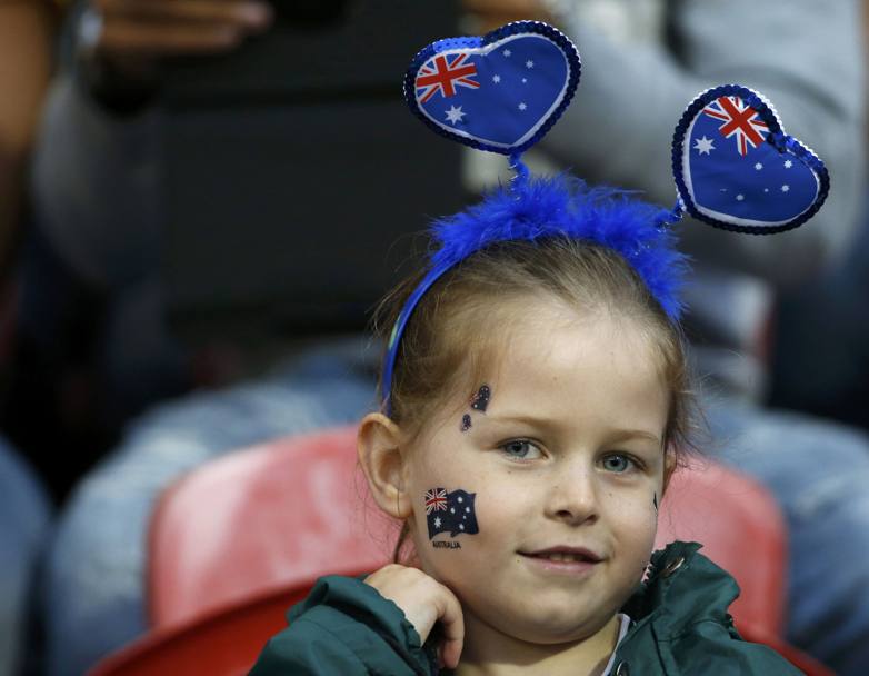 Una simpatica tifosa all’Asian Cup in corso a Newcastle in Australia (Reuters)